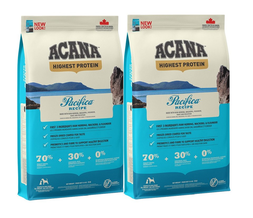 ACANA Pacifica Dog hrana uscata caini pentru toate rasele, varstele 22,8 kg (2 x 11,4 kg)