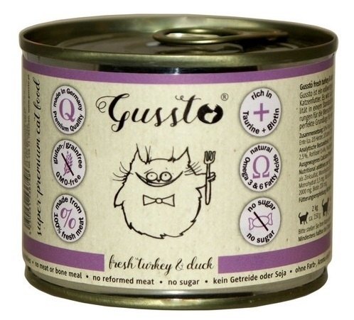 GUSSTO Cat Fresh Turkey&Duck hrana pisici, curcan si rata 12x200 g