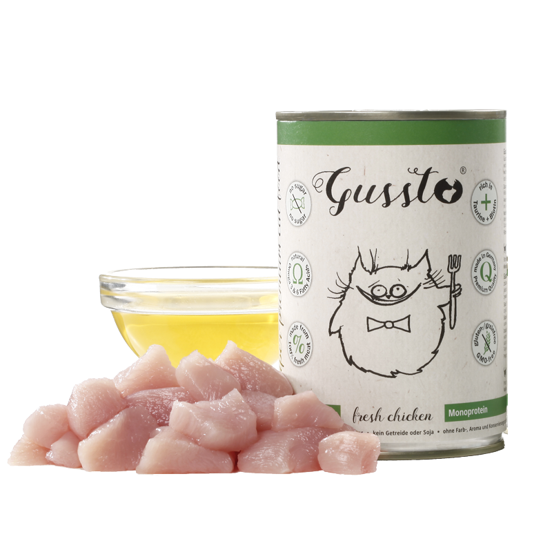 GUSSTO Cat Fresh Chicken hrana cu pui pentru pisici 12x400 g