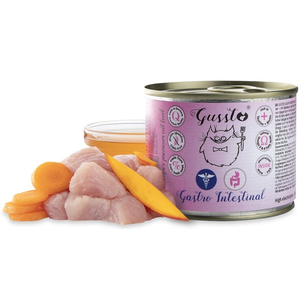 GUSSTO Vet Gastro Intestinal hrana pisici cu probleme gastrice 12x200 g curcan