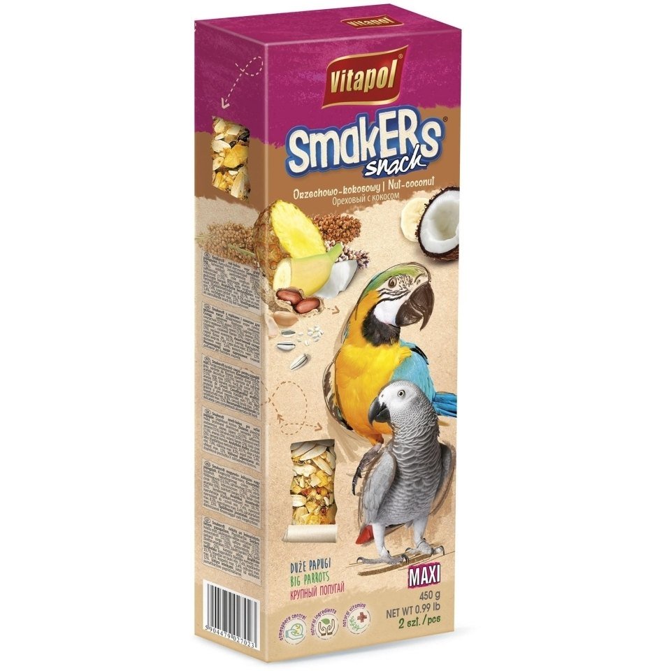 VITAPOL Smakers nuci - cocos pentru papagali mari