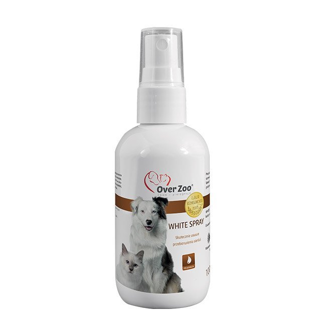 OVER ZOO White Spray pentru îndepărtarea petelor galbene de pe blană 100 ml