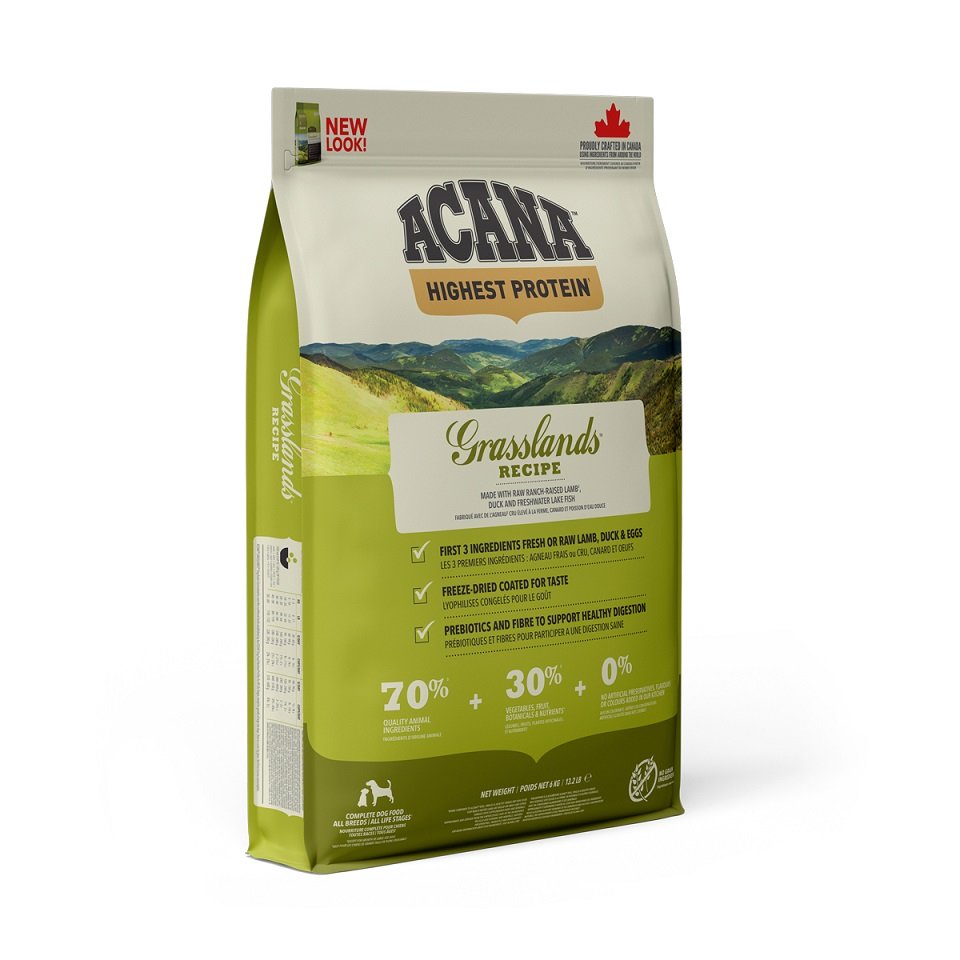 ACANA Grasslands Dog hrana uscata caini adulti, cu miel si rata 6 kg