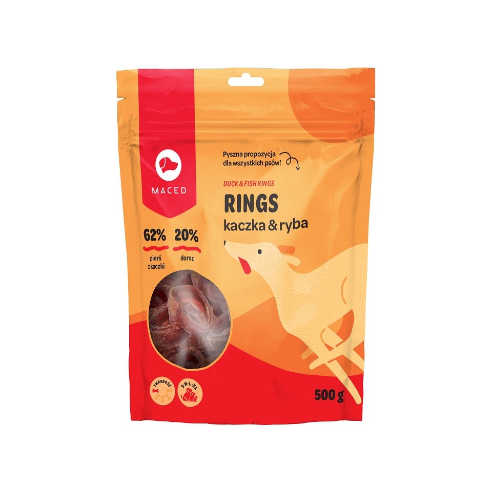 MACED Inele de rata si peste, recompensa caine 500 g