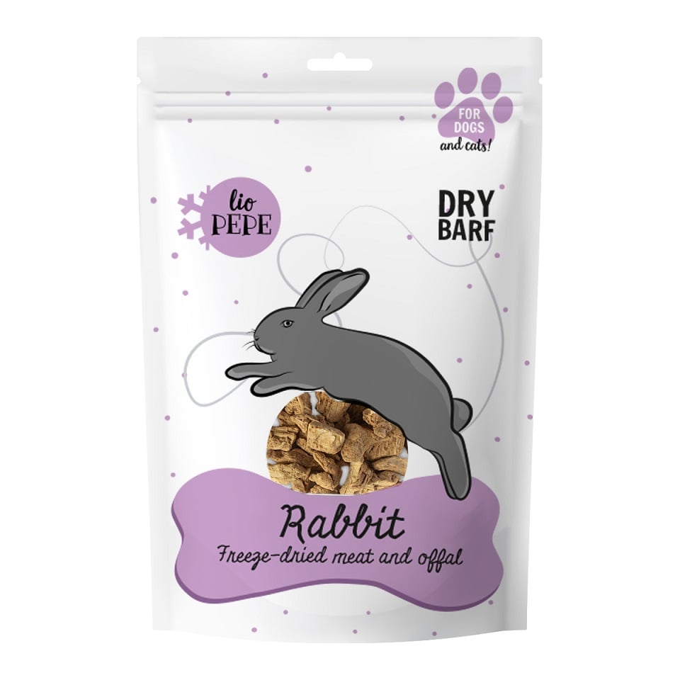happy pet358。 PAKA ZWIERZAKA PEPE Freeze-dried ficat de iepure pentru caini si