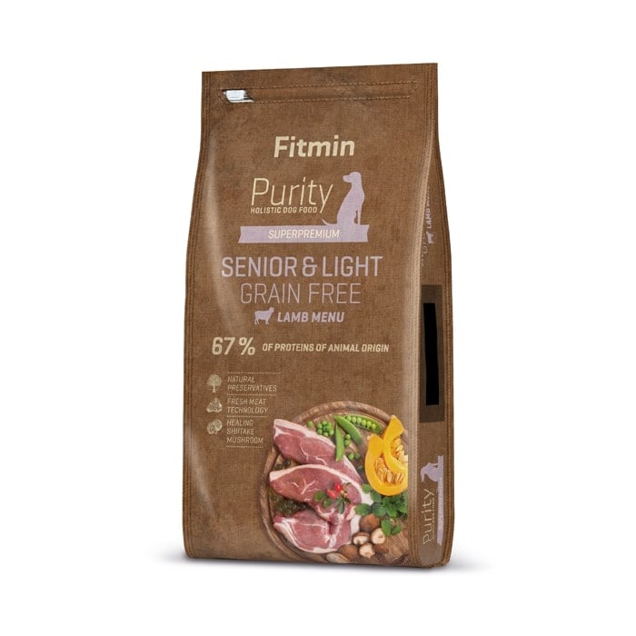 FITMIN Dog Purity Grain Free Senior & Light cu miel 12 kg hrană câini seniori și câini supraponderali