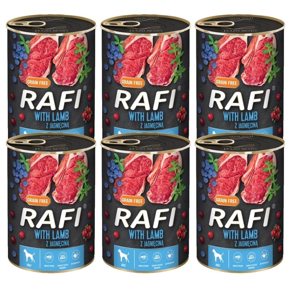 DOLINA NOTECI RAFI Hrana umeda pentru vaine, cu miel 6x800 g