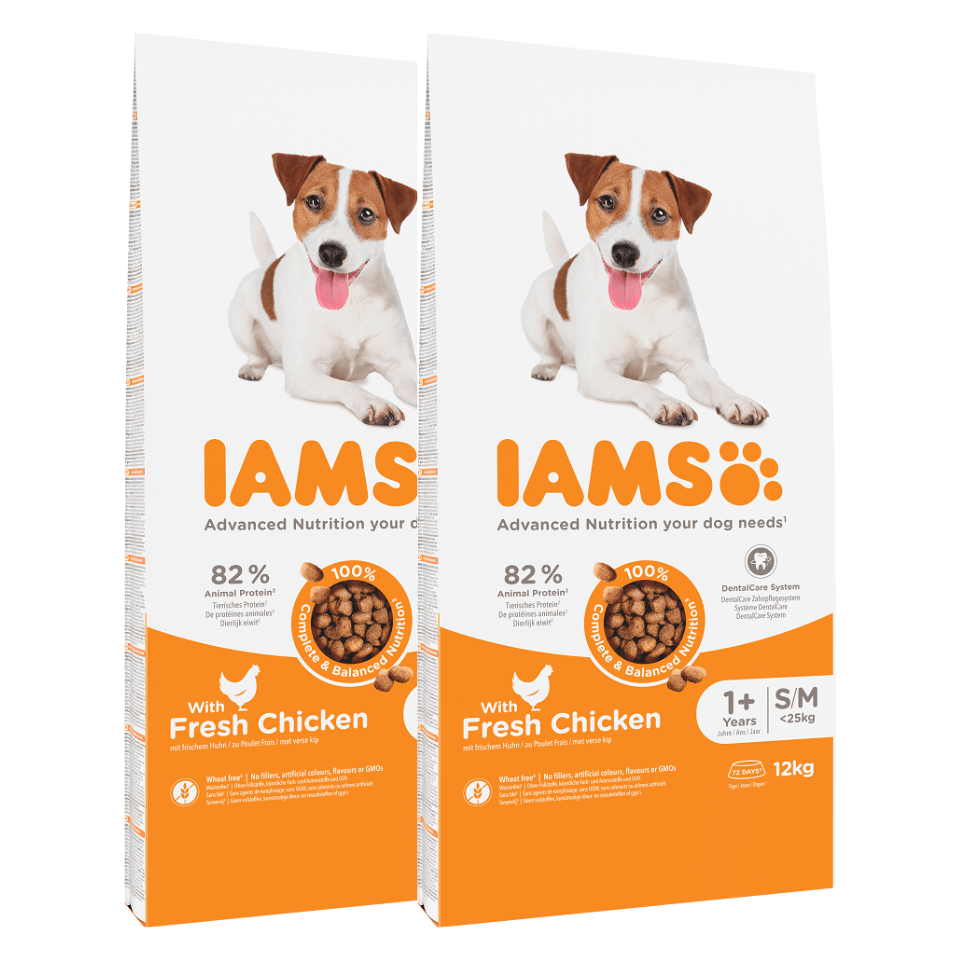 IAMS ProActive Health Adult Small & Medium Breed Chicken 24 kg (2 x 12 kg) hrana caini talie mica
