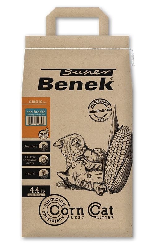 BENEK Super Corn Cat Asternut pentru litiera, miros marin 7 L