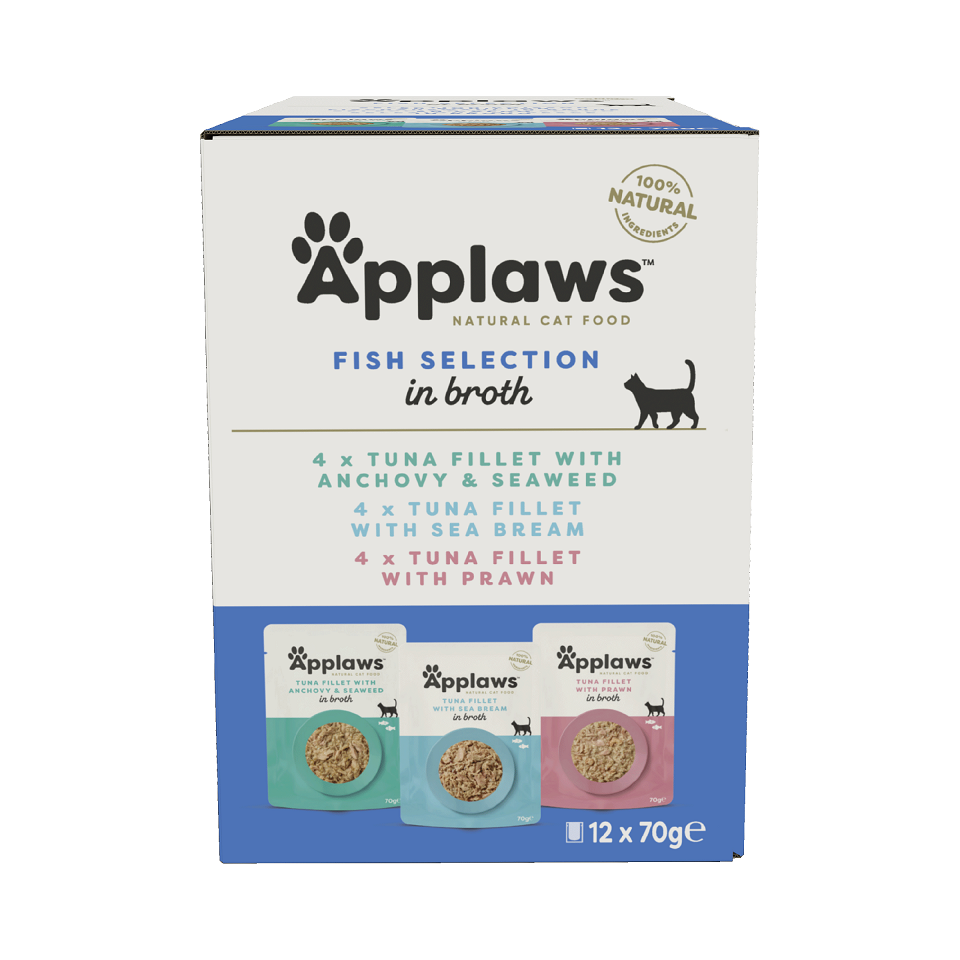APPLAWS Cat Pouch Multipack Fish Selection hrana umeda pentru pisici, selectie de peste 12 x 70 g