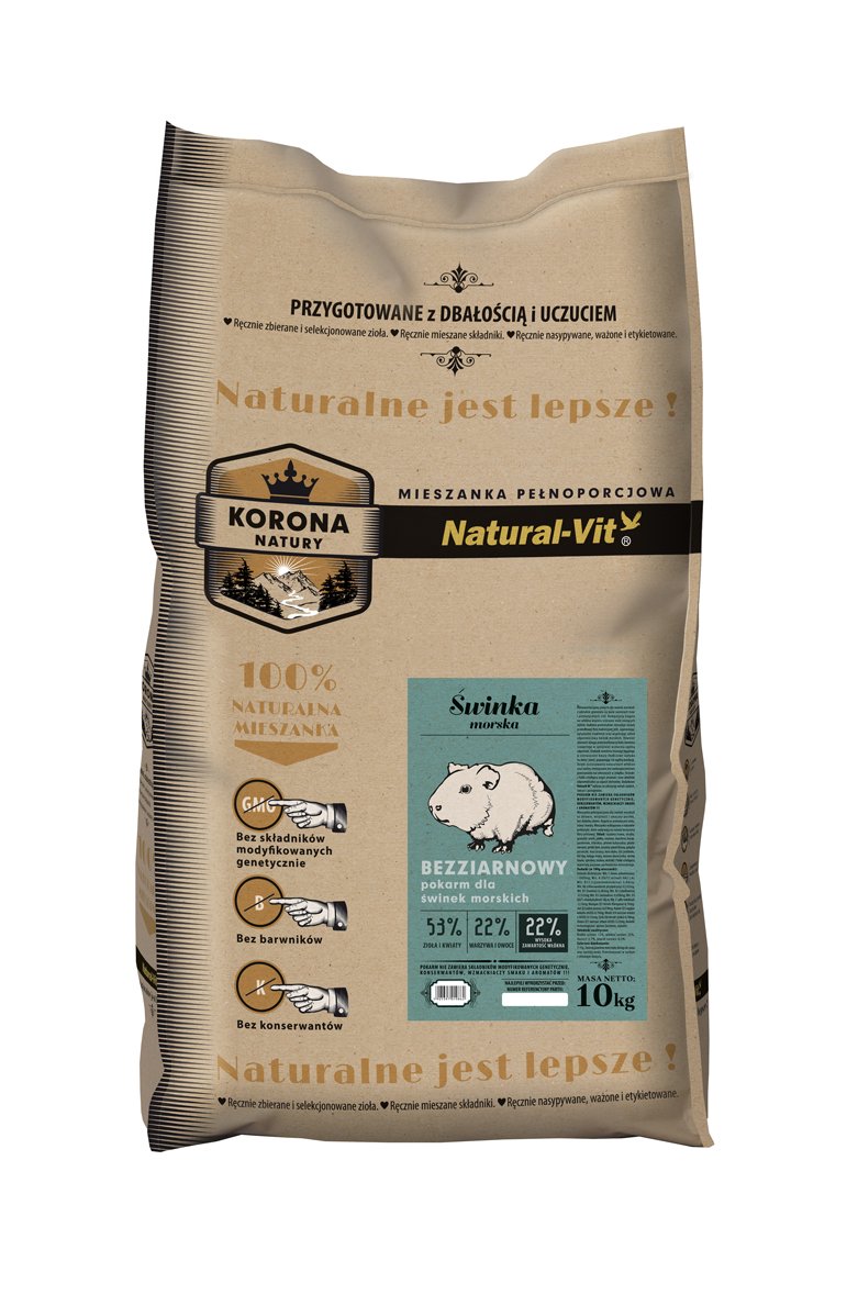 NATURAL-VIT Korona Natury hrana completa pentru porcusori de Guineea 10 kg