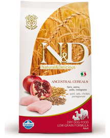 FARMINA N&D Low Grain Adult Small Hrana uscata caini, cu pui si rodie 2.5 kg