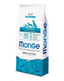 MONGE Hypoallergenic somon si ton hrana pentru caini 12kg
