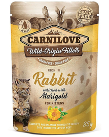 CARNILOVE Rabbit&Marigold 24 x 85g hrana pentru pisici, iepure si galbenele