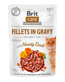 BRIT Care Fillets in gravy Set hrana umeda pentru pisici, cu rata in sos 24 x 85 g