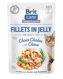 BRIT Care Fillets in Jelly Set hrana umeda pentru pisici, cu pui si branza in aspic 24 x 85 g