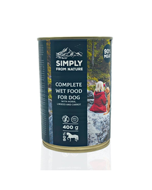 SIMPLY FROM NATURE Hrana umeda pentru caini, carne de cal, seminte de in si morcov 6 x 400 g