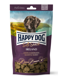 HAPPY DOG Soft Snack Ireland, gustari pentru caini, cu somon si iepure,100 g