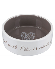 TRIXIE Bol de ceramica pentru hrana, Pet's Home, 300 ml/o 12 cm