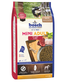 BOSCH Mini Adult Hrana uscata caini adulti de talie mica, cu miel si orez 1 kg