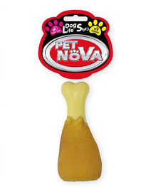 PET NOVA DOG LIFE STYLE Jucarie din cauciuc pentru caini, copan de gaina 13cm