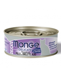 MONGE Delicate Cat hrana umeda pentru pisici, cu pui, omleta si ansoa 80 g
