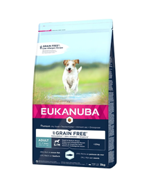 EUKANUBA Grain Free Hrana uscata pentru caini adulti de talie mica sau medie 3 kg