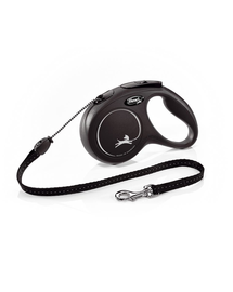 FLEXI New Classic lesa automata cu sir pentru caini, negru, marimea M, 5 m