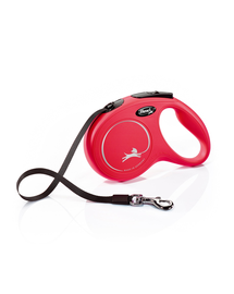 FLEXI New Classic lesa automata cu banda pentru caini, rosu, marimea M, 5 m