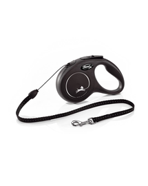 FLEXI New Classic lesa automata cu sir pentru caini, negru, marimea S, 5 m