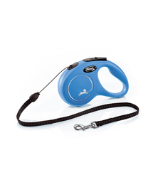 FLEXI New Classic lesa automata cu sir pentru caini, albastru, marimea S, 5 m