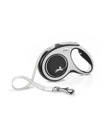 FLEXI New Comfort lesa automata cu banda pentru caini, alb negru, marimea M, 5 m