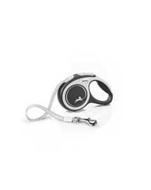 FLEXI New Comfort lesa automata cu banda pentru caini, alb negru, marimea XS, 3 m