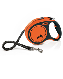 FLEXI Xtreme L Tape 5 m Lesa pentru caini automata, cu snur, portocaliu