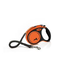 FLEXI Xtreme S Tape 5 m Lesa pentru caini automata, cu snur, portocaliu