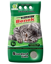 BENEK Super Standard Green Forest miros de pin 5l x 2 (10 l) Nisip litiera pisici