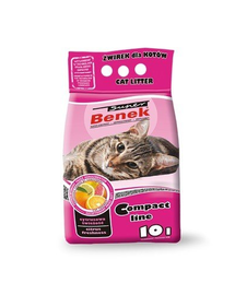 BENEK Super Compact Citrus Freshness nisip pentru litiera, miros citric 10 L x 2 (20 L)