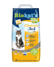 BIOKAT'S Classic 3in1 nisip pentru pisici, din bentonita 18 L