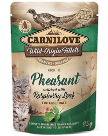 CARNILOVE Cat Pouch Fazan si frunze de zmeura 85g