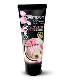FREXIN Sensitive Sampon cu balsam pentru catelusi, trandafir si bumbac 220 g