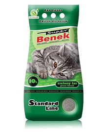 BENEK Super Standard Green Forest nisip pentru litiera, miros de pin 10 L