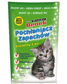 Benek Dezinfectant / absorbant mirosuri pădure verde 450 g