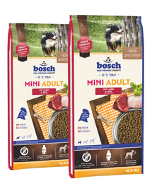 BOSCH Hrana uscata pentru caini adulti de talie mica, cu miel si orez  30 kg (2 x 15 kg)