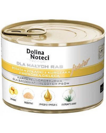 DOLINA NOTECI Premium Junior hrana umeda caini juniori de rase mici, cu stomac de pui si ficat de vitel 185 g x 10 buc.