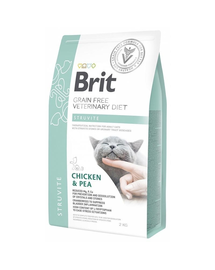 BRIT Veterinary Diets Cat Struvite Dieta veterinara pentru pisici adulte cu probleme ale tractului urinare inferior 2 kg