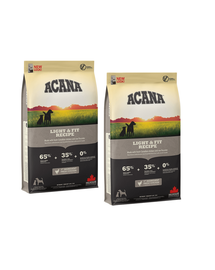 ACANA Light & Fit Dog hrana uscata caini adulti supraponderali 22.8 kg (2 x 11.4 kg)