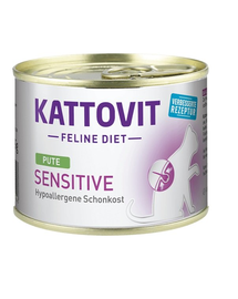 KATTOVIT Feline Diet Sensitive Turkey hrana dietetica pisici cu intolerante, alergii alimentare, curcan 185 g