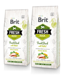 BRIT Fresh Active Run&Work hrana uscata caini adulti activi, rata si mei 24 kg (2 x 12 kg)