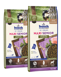 BOSCH Maxi Senior Hrana uscata cu pasare si orez pentru cainii adulti  25 kg (2 x 12,5 kg)