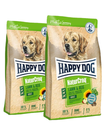 HAPPY DOG NaturCroq Lamb & Rice hrana uscata caini adulti, cu miel si orez (2 x 15 kg)